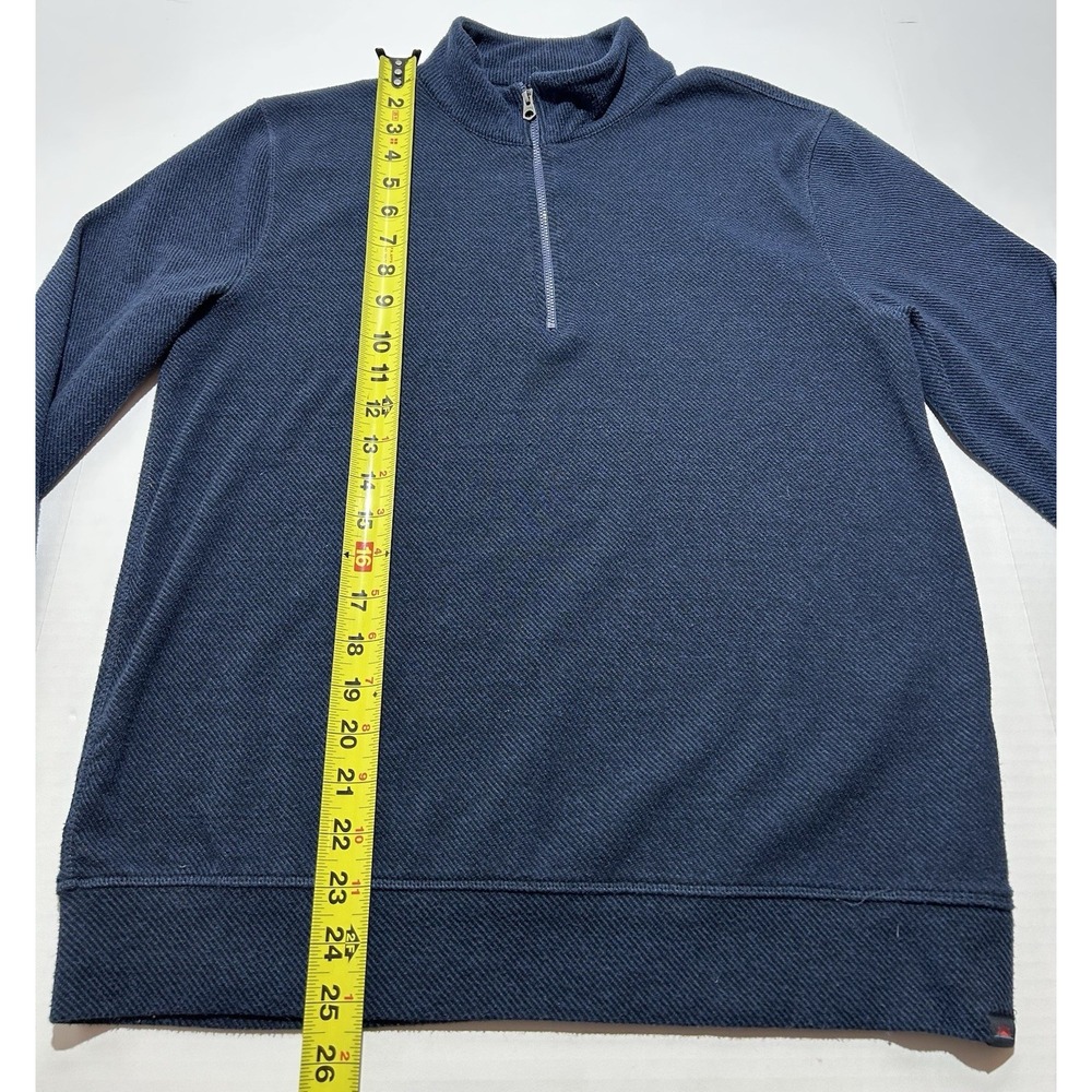 Faherty Legend Sweater 1/4 Zip Pullover Navy Blue Men's Size Medium Casual EUC - Picture 3 of 8